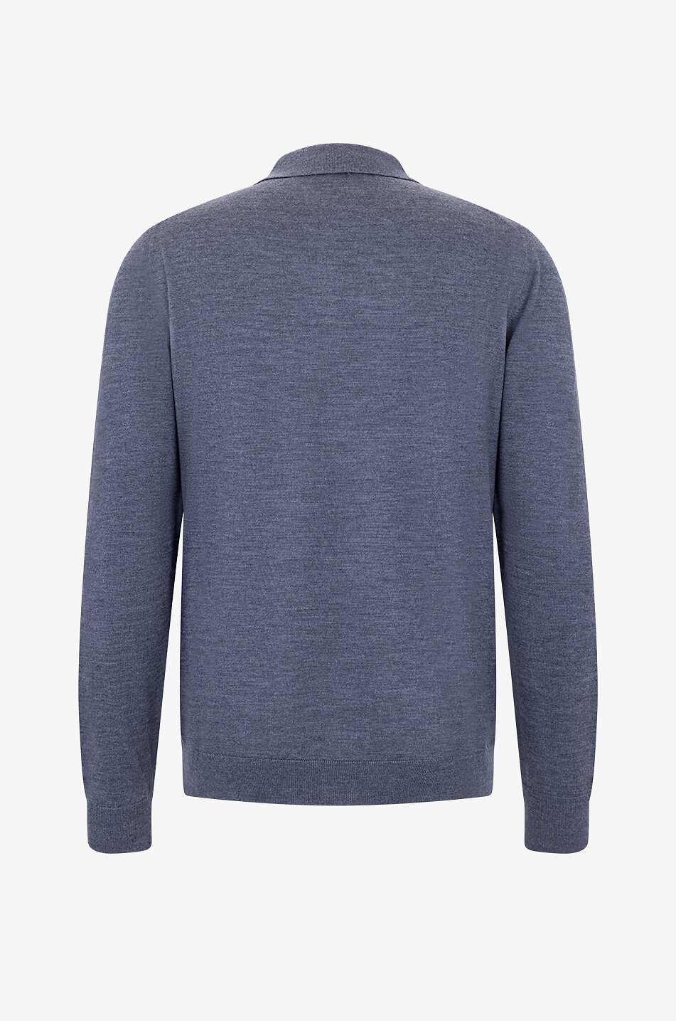 Merino wool long-sleeved polo shirt