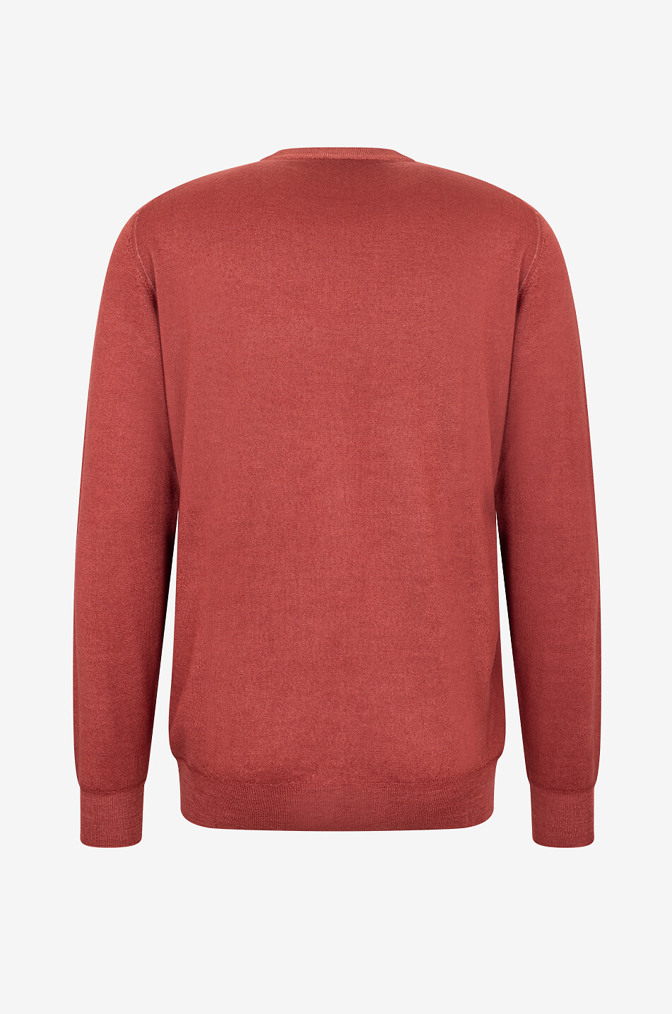 FEDELI Pull à col rond en laine mérinos Light Fast Homme ORANGE MOYEN 2