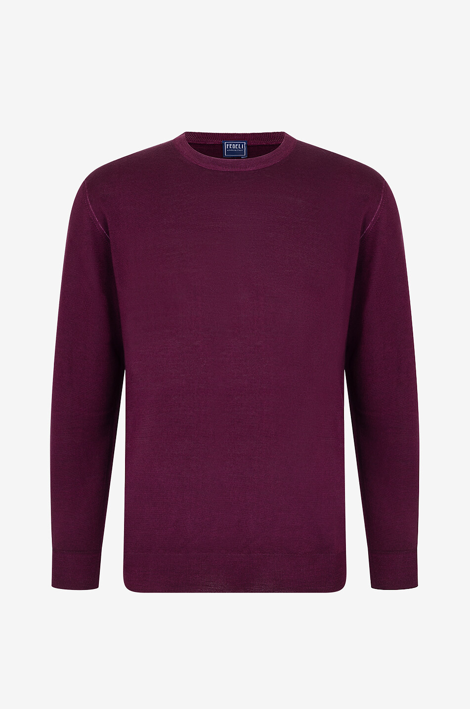 FEDELI Pullover mit Rundhalsausschnitt aus Merinowolle Light Fast Herren MITTELROT 1