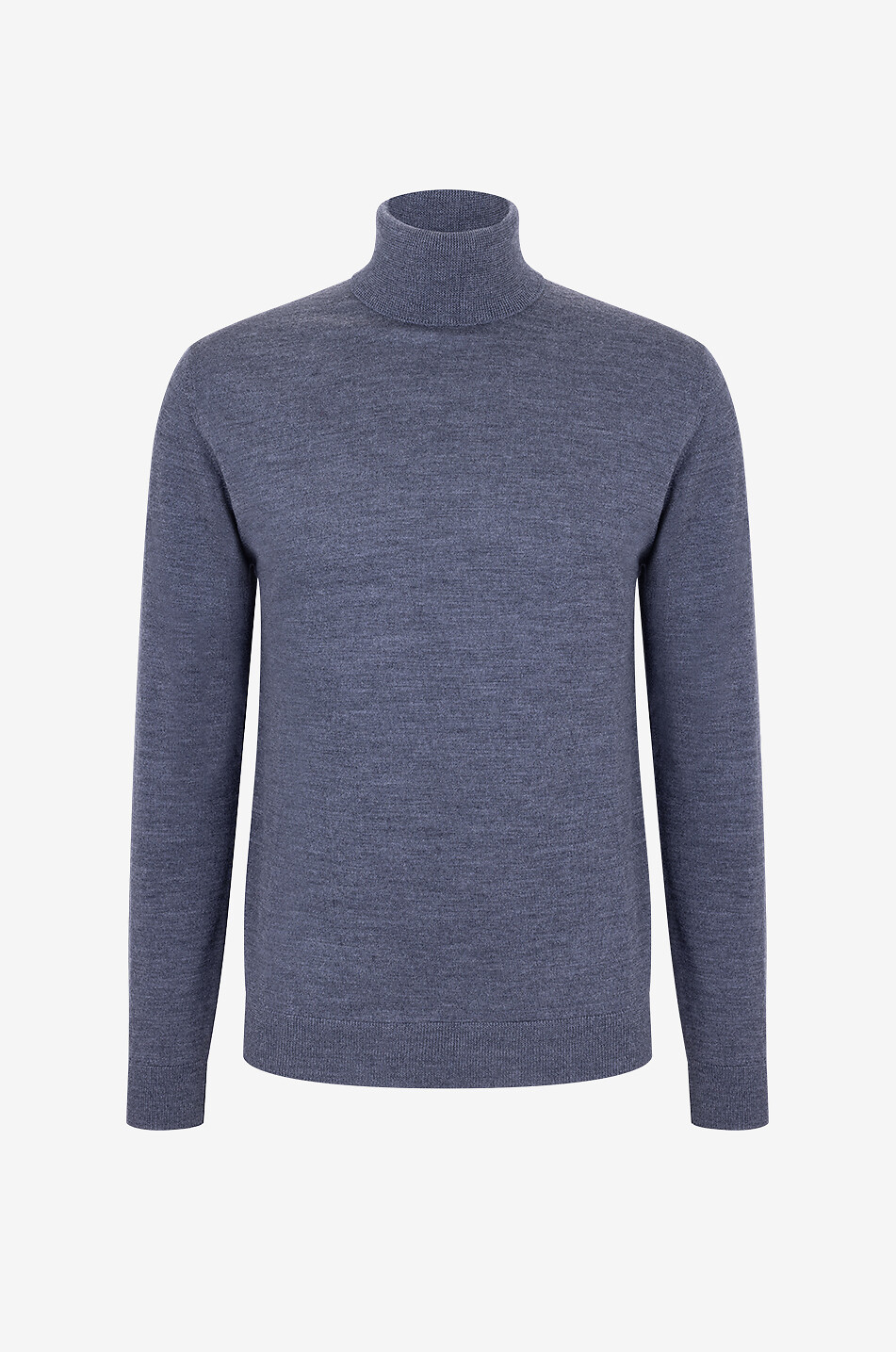 DANIELE FIESOLI Pull fin à col roulé en laine mérinos extrafine Homme GRIS MOYEN 1