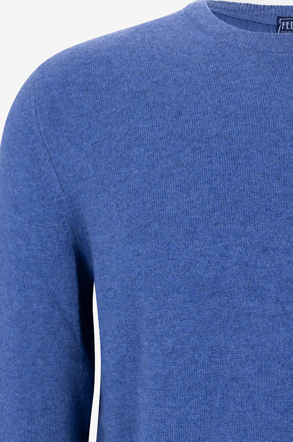 FEDELI Pullover mit Rundhalsausschnitt aus Kaschmir Argentina Herren MITTELBLAU 3