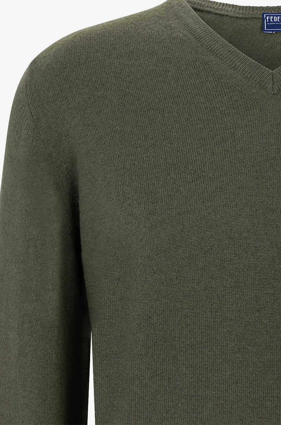 FEDELI Cashmere V-neck jumper Men MEDIUM GREEN 3