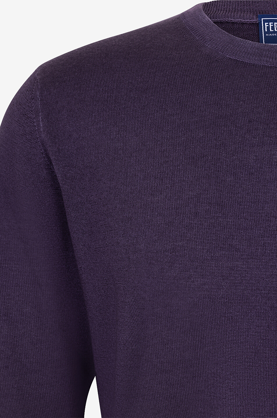 FEDELI Pullover mit Rundhalsausschnitt aus Merinowolle Light Fast Herren DUNKELVIOLETT 3