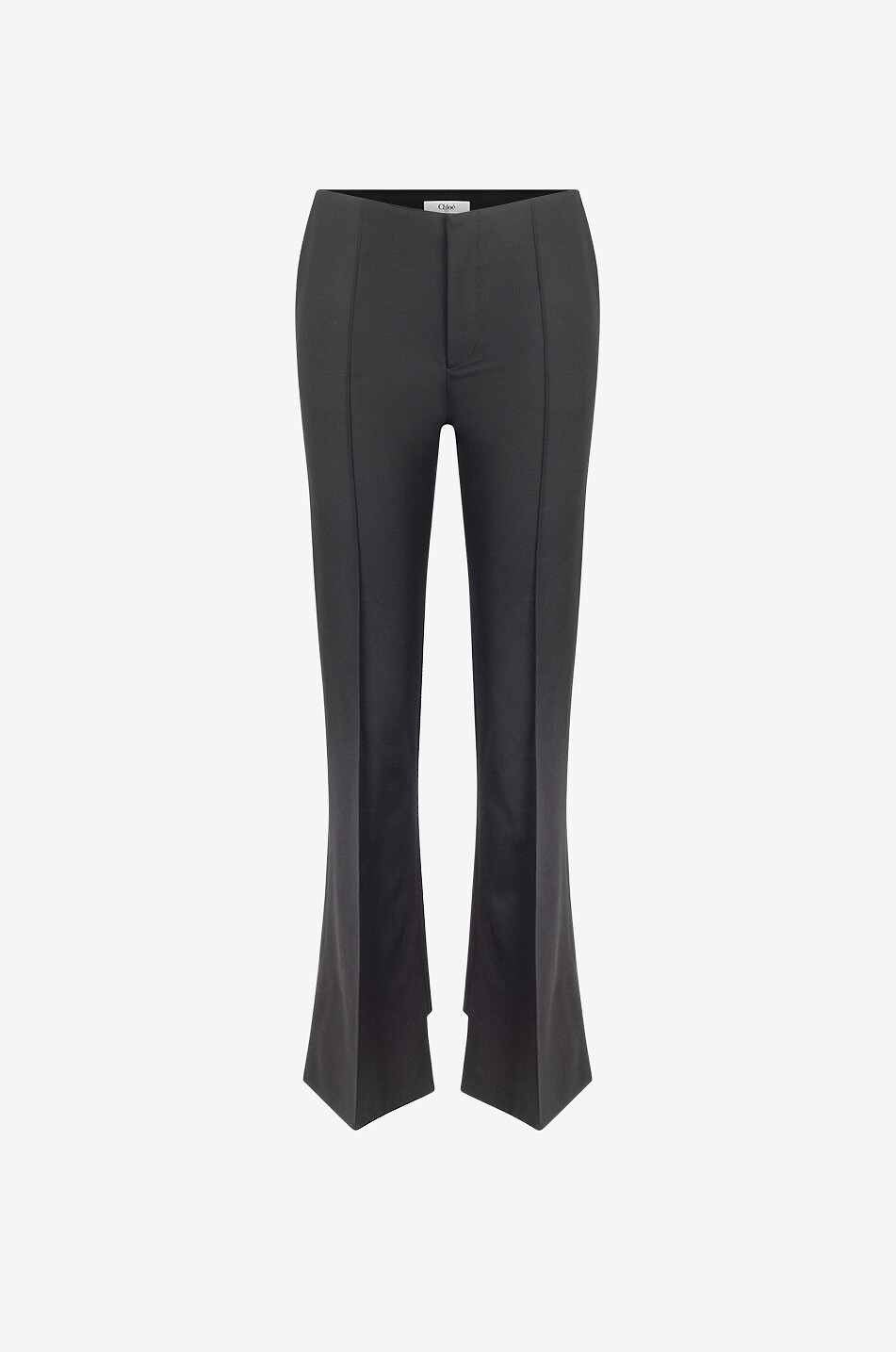 CHLOE Pantalon bootcut asymétrique en laine grain-de-poudre Femme NOIR 1