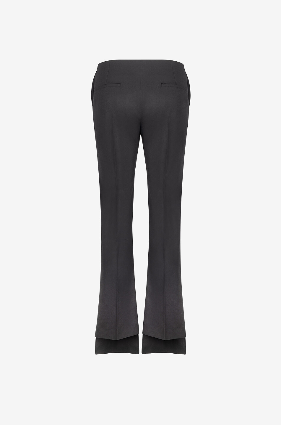 Asymmetrische Bootcut-Hose aus Grain-de-Poudre-Wolle