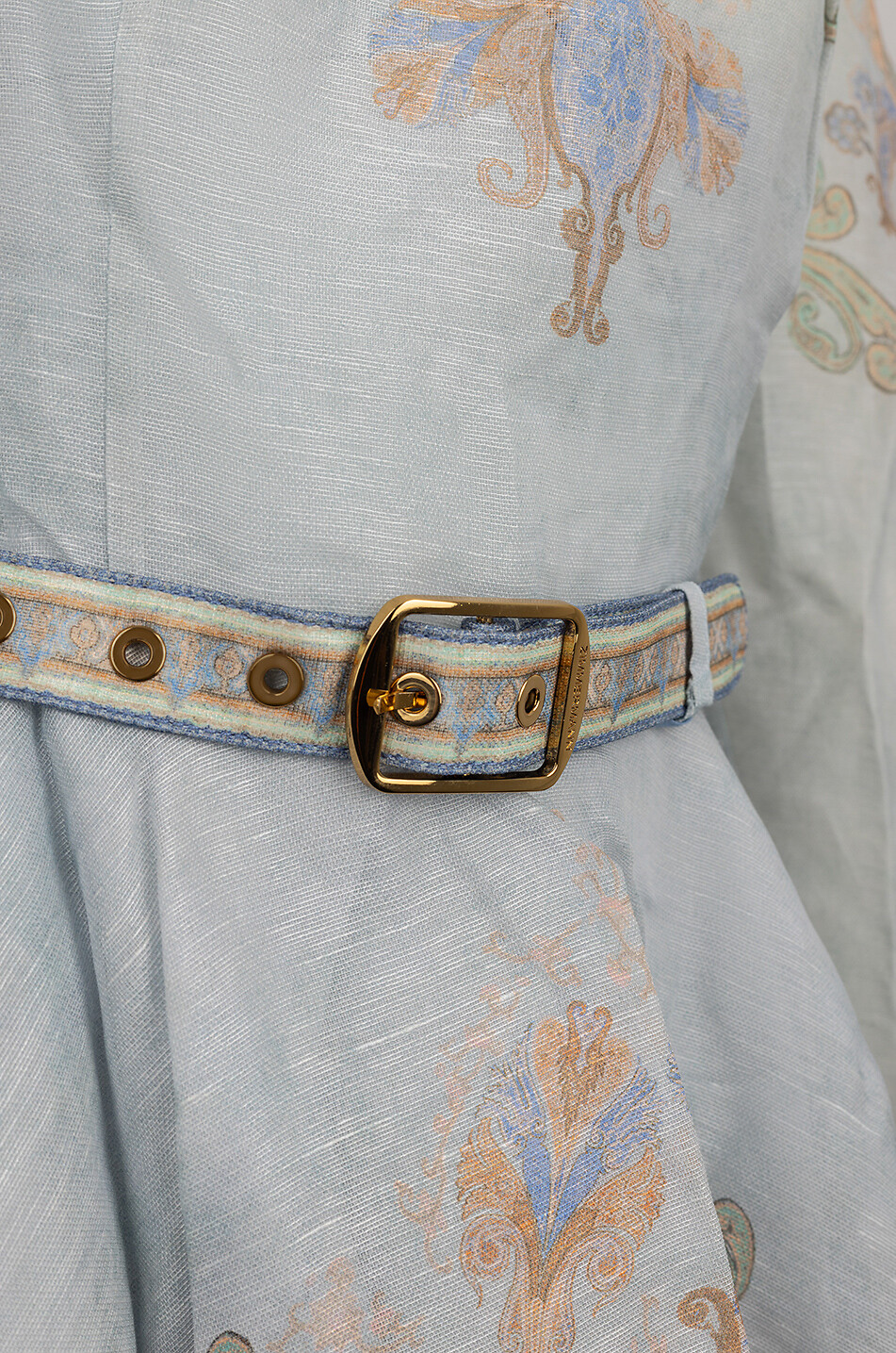 Mini robe évasée en organza Eden Blue Paisley