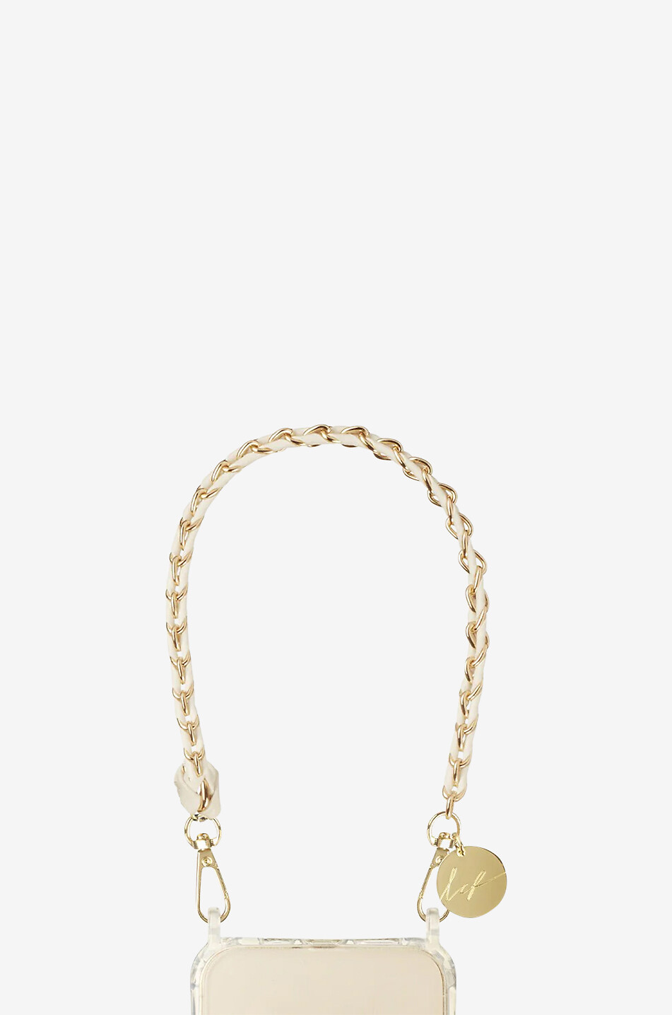 LACOQUEFRANCAISE Kurze Smartphone-Kette aus Metall und Leder Lou Damen WEISS 2