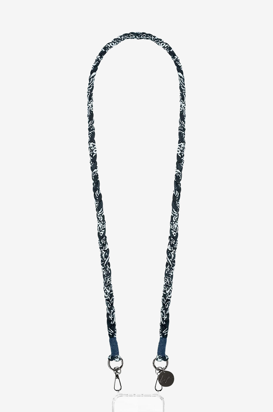 LA COQUE FRANCAISE Aus Bandanas geflochtene Smartphone-Kette Della Damen SCHWARZ 1