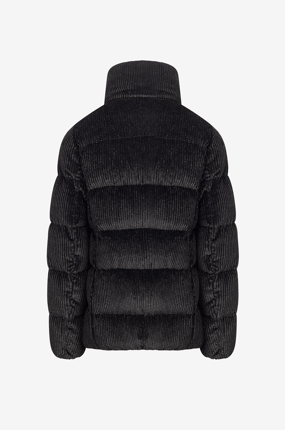 MONCLER Doudoune courte en velours côtelé à paillettes Cochevisse Femme NOIR 2