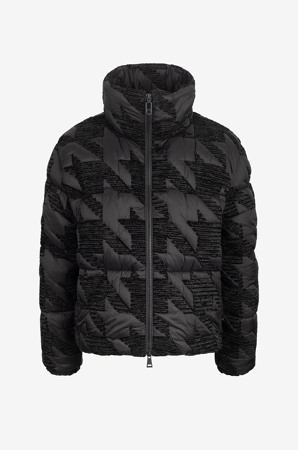 Nylon- und Cord-Hahnentritt-Daunenjacke Evandra