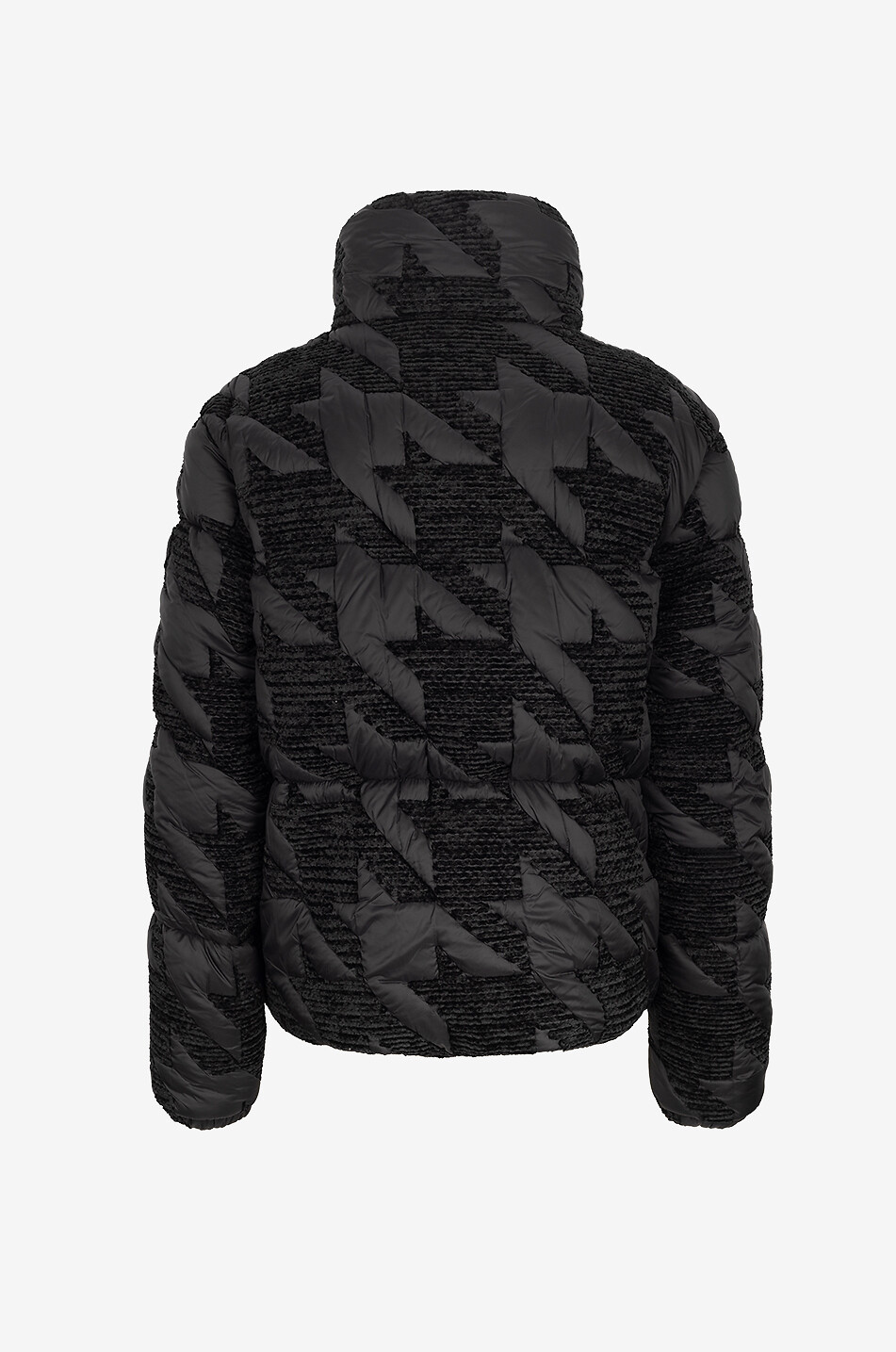 MONCLER Nylon- und Cord-Hahnentritt-Daunenjacke Evandra Damen SCHWARZ 2