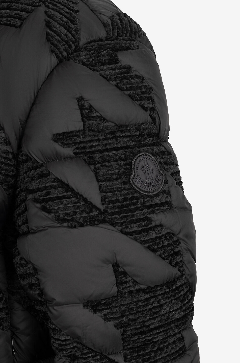 MONCLER Nylon- und Cord-Hahnentritt-Daunenjacke Evandra Damen SCHWARZ 3