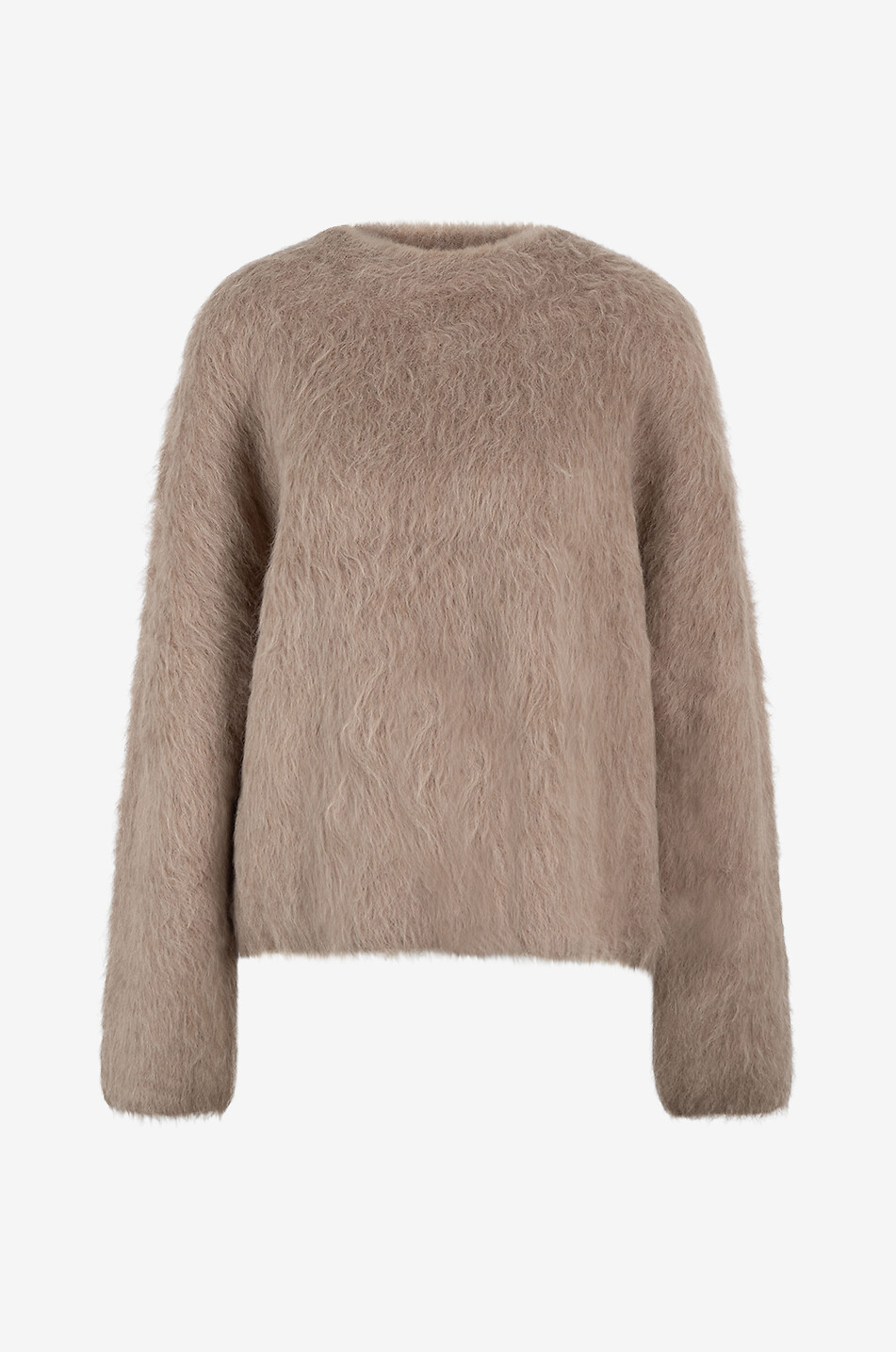 TOTEME Pullover mit Rundhalsausschnitt aus flauschiger Alpakawolle Boxy Damen BEIGE 1