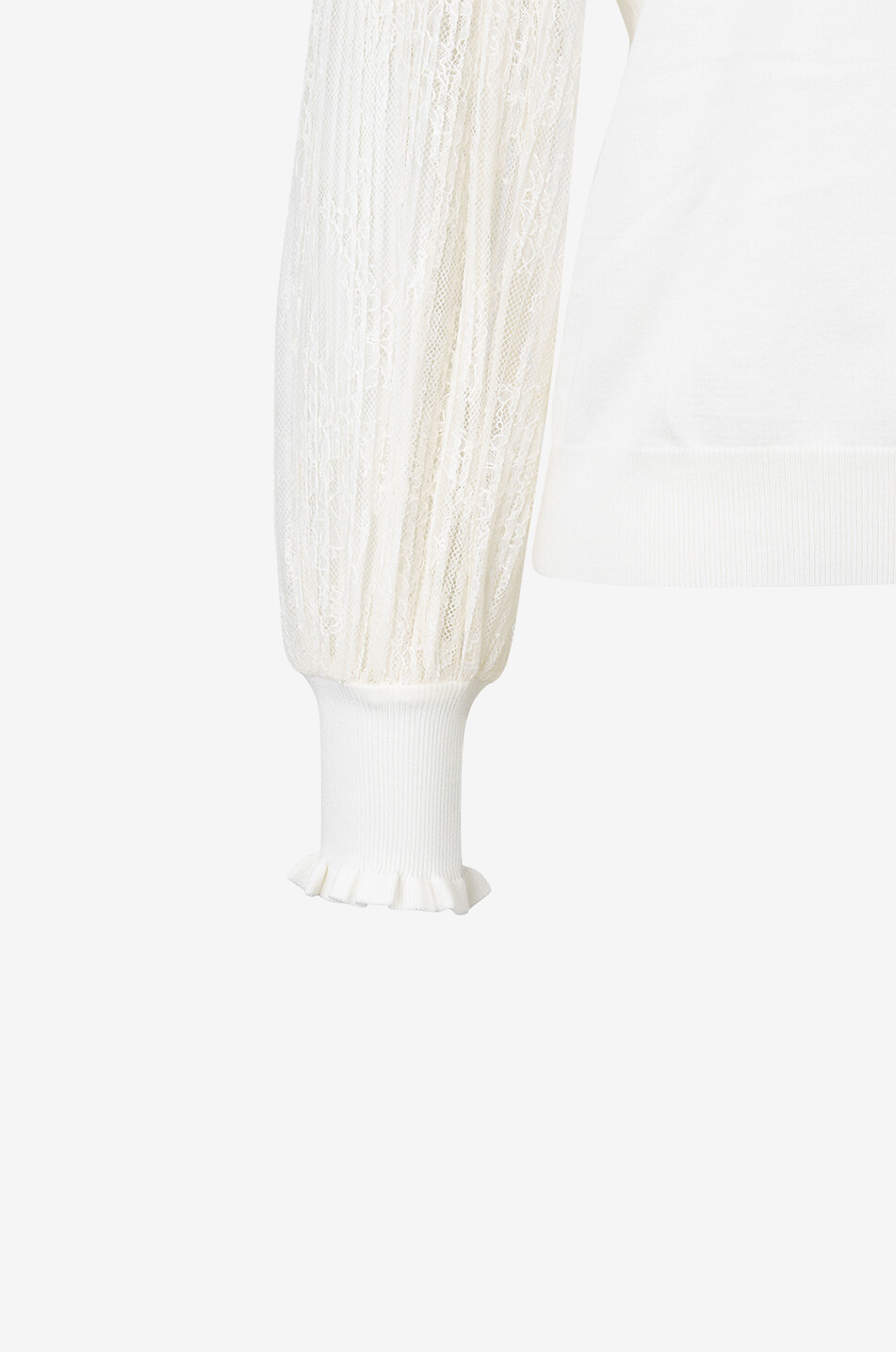 Pull à col en V en viscose à manches dentelle