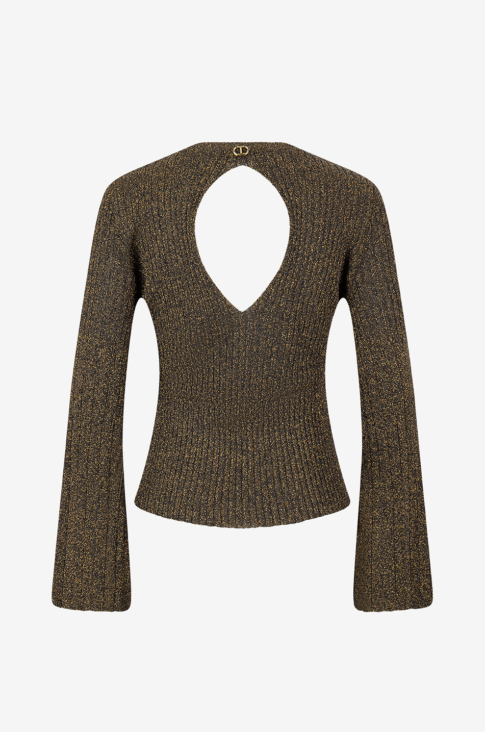 Long-sleeved Lurex knit top with back cut-out