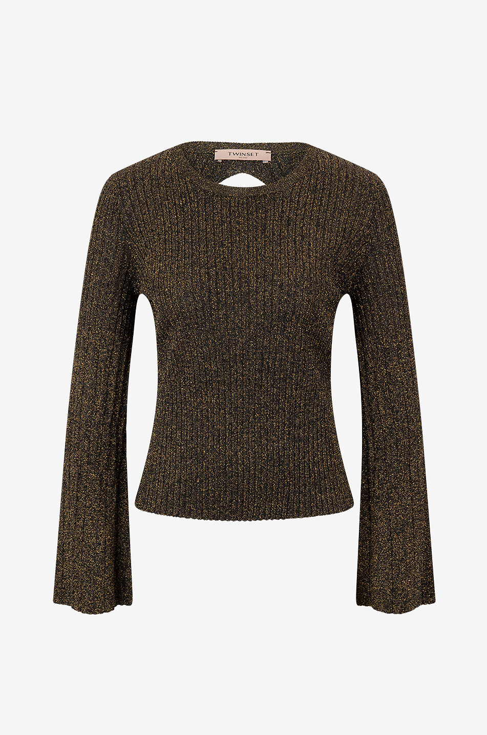 TWINSET Long-sleeved Lurex knit top with back cut-out Women MULTI COLOURED 1