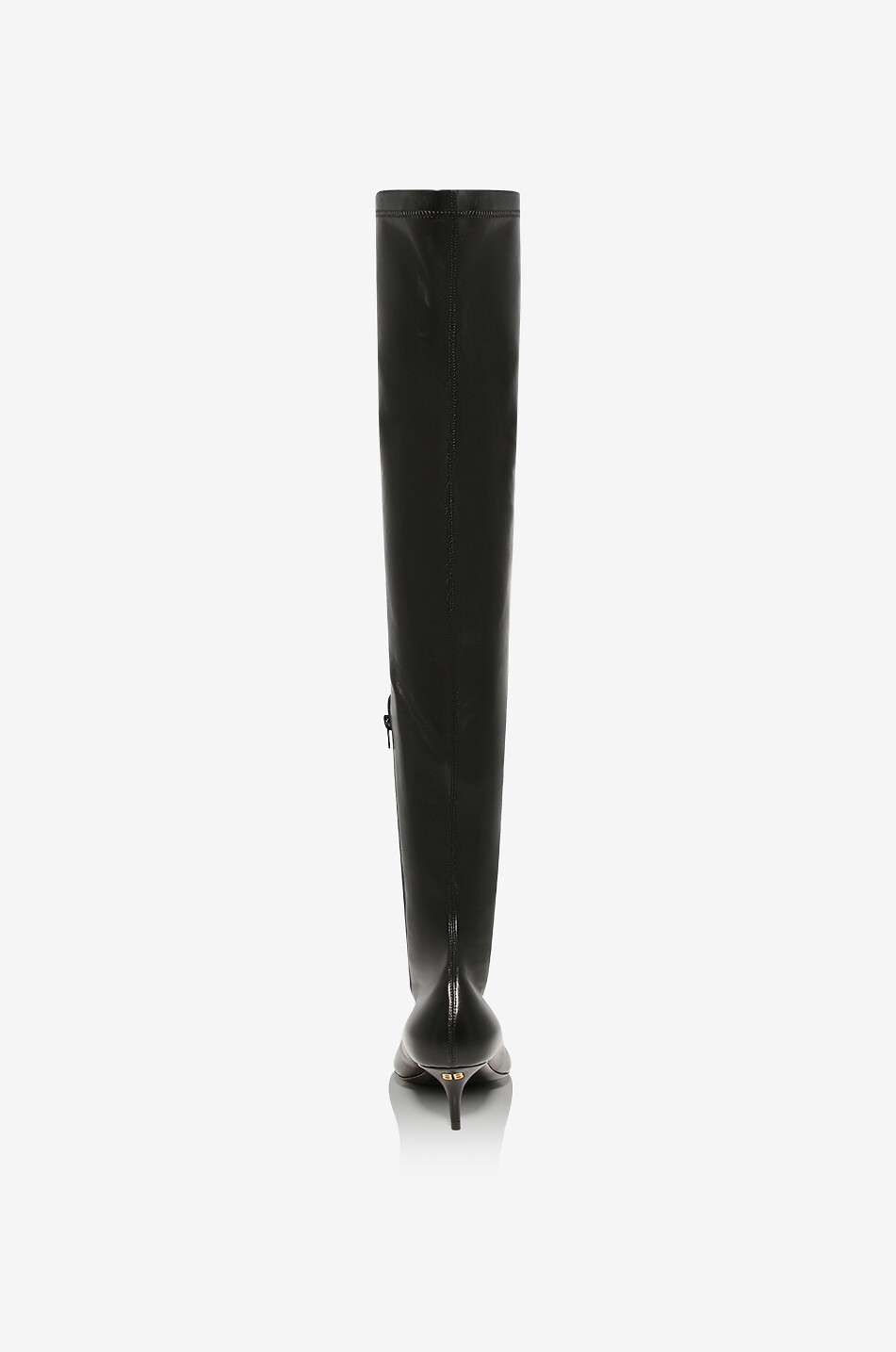 BALENCIAGA Bottes en cuir nappa stretch à talon Avenue 50 Femme NOIR 4