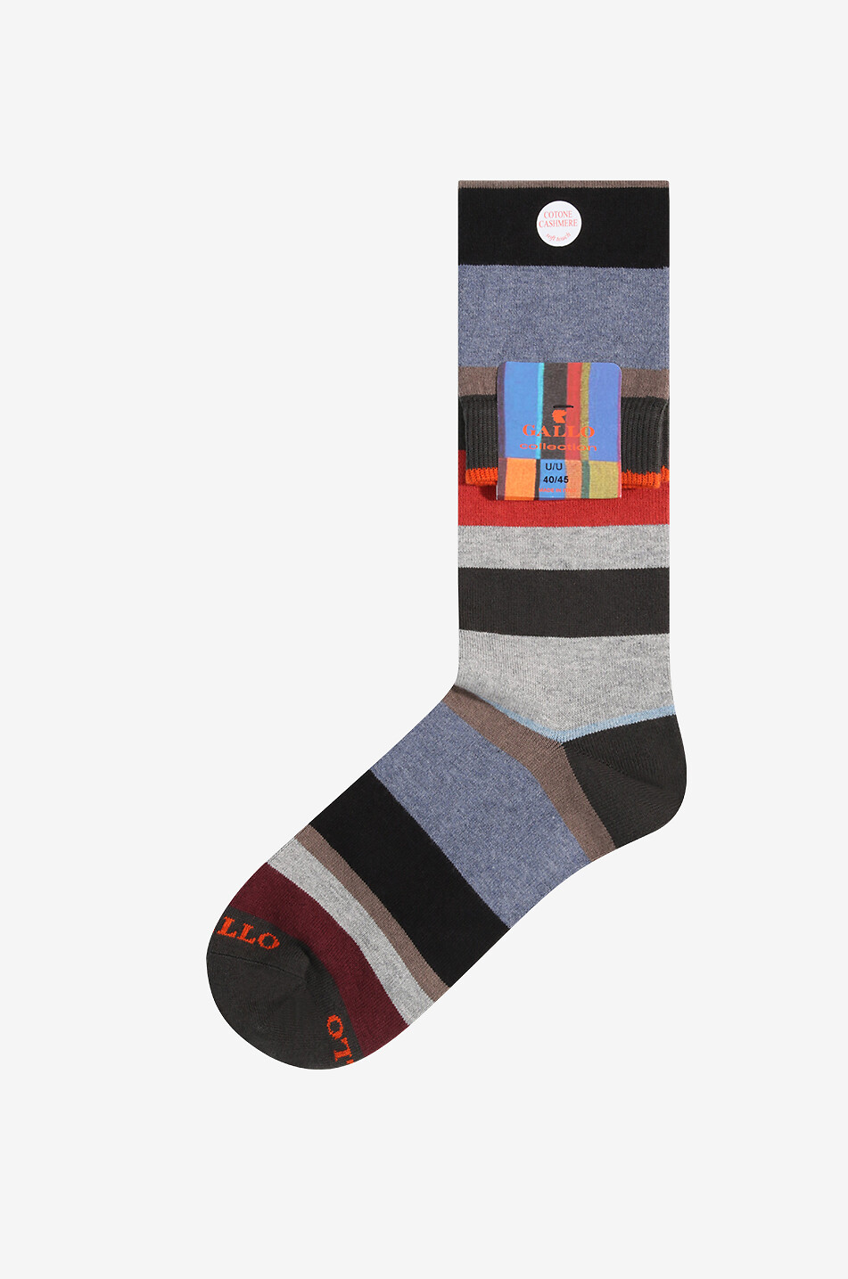 GALLO Gestreifte lange Socken aus Baumwolle Herren DUNKLES KHAKI 1