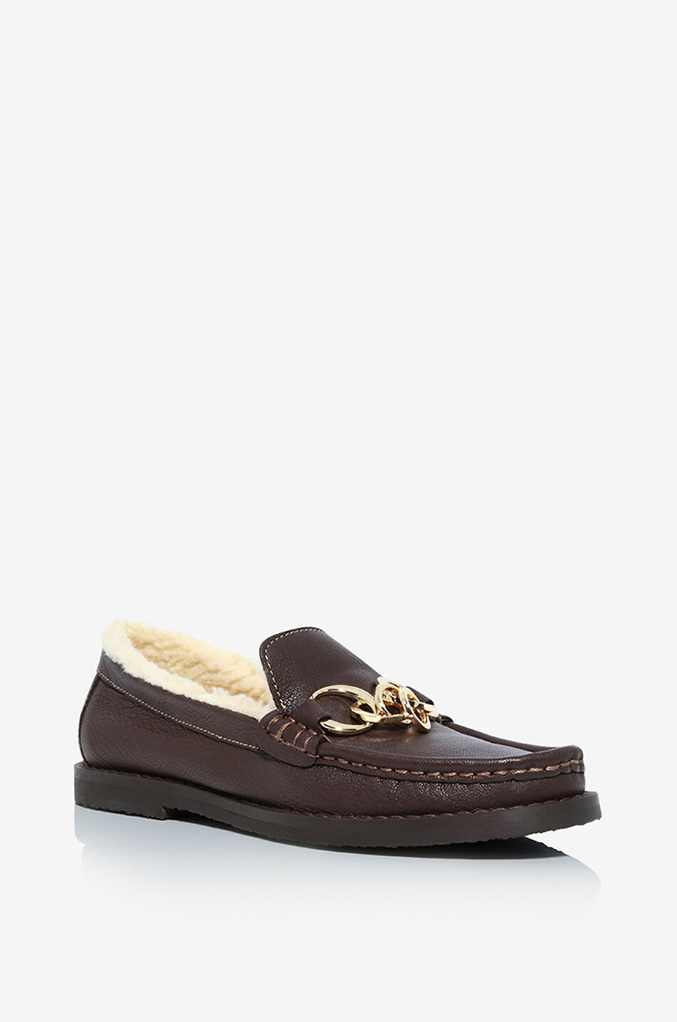 Mocassins en cuir grainé doublés Jane
