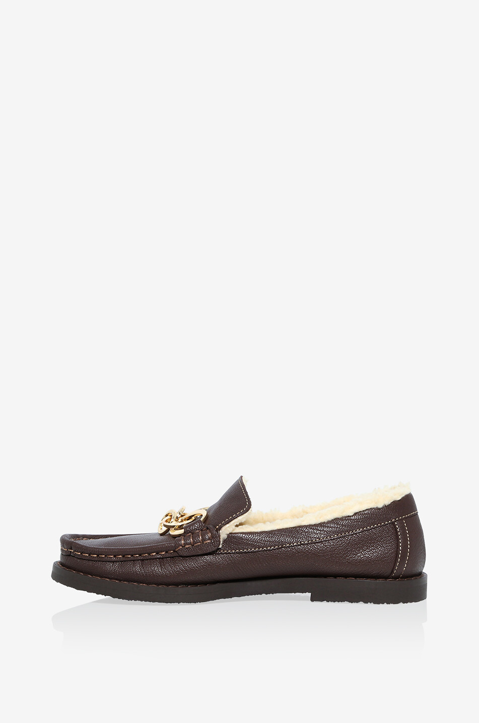 ODISSI Gefütterte Mokassins aus genarbtem Leder Jane Damen Farblos 3