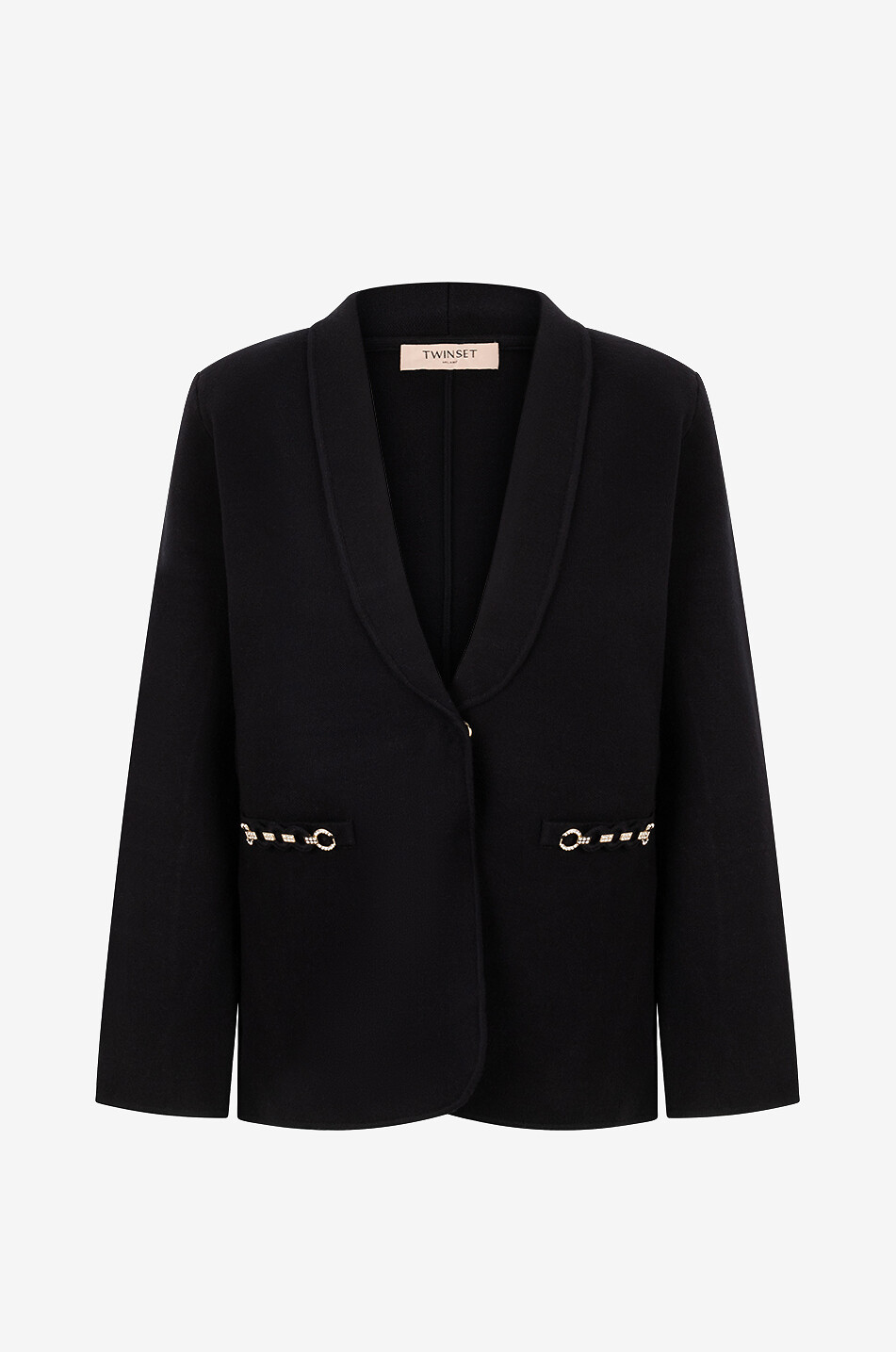 Shawl collar viscose blazer
