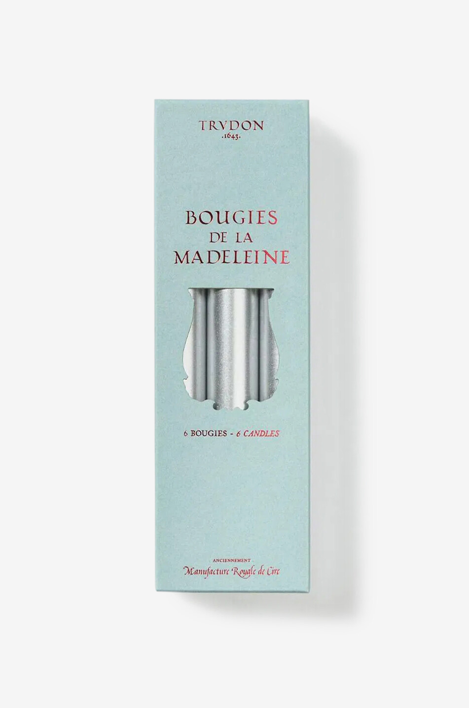 TRUDON Lot de 6 chandelles Madeleine Argent Maison Incolore 2