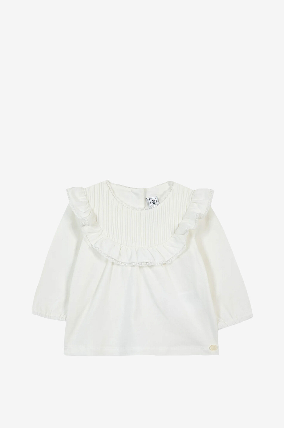 Bluse mit gerüschtem Latz für Babys aus Baumwolle und Modal