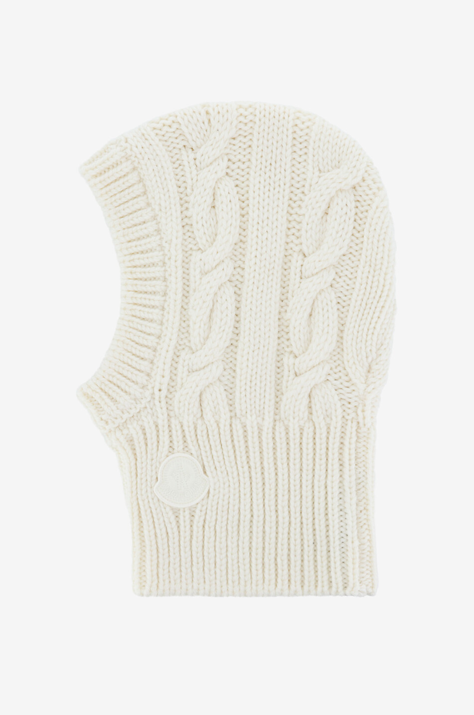 MONCLER Virgin wool cable-knit balaclava Women WHITE 1
