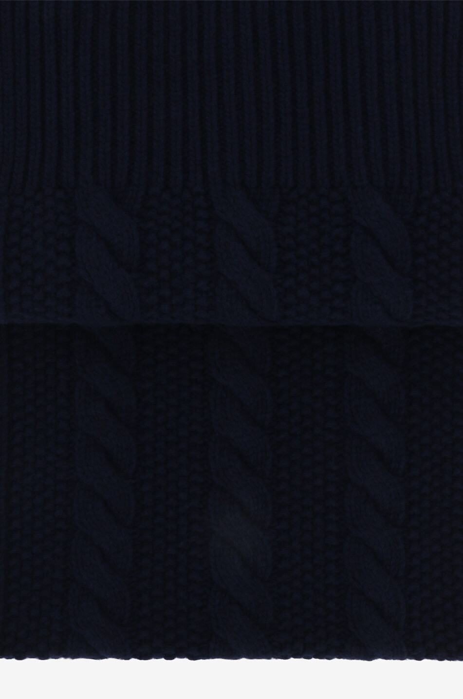 MONCLER Écharpe torsadée en laine et cachemire à patch logo en cuir Homme BLEU 2