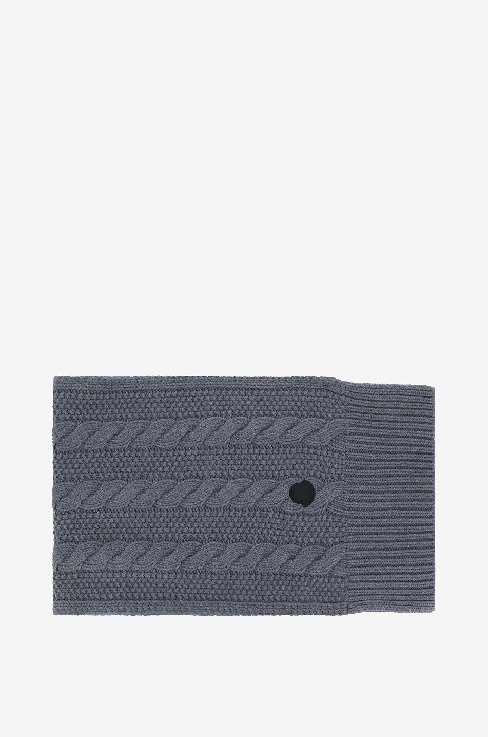 Écharpe torsadée en laine et cachemire à patch logo en cuir