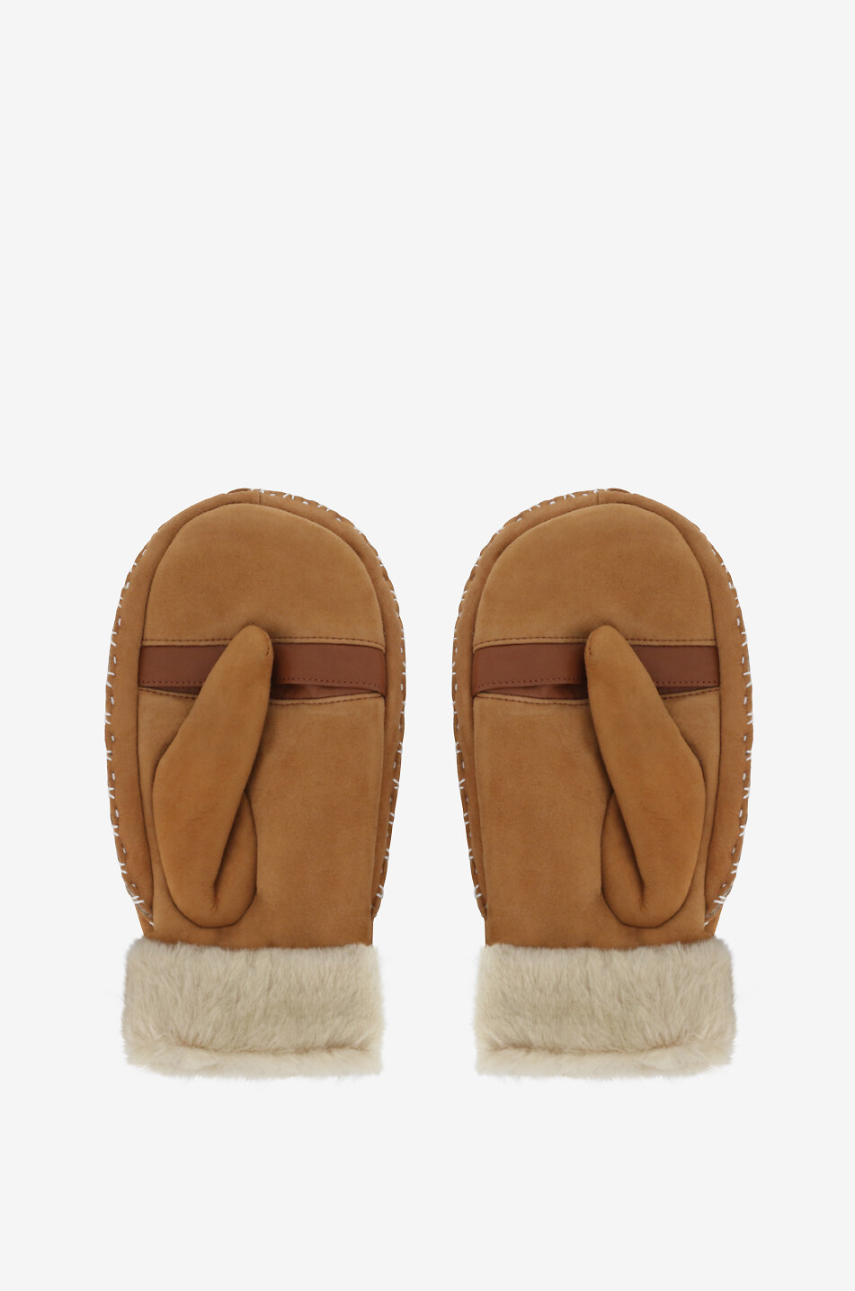 AGNELLE Moufles en cuir d'agneau Marie-Alix Femme MARRON 2