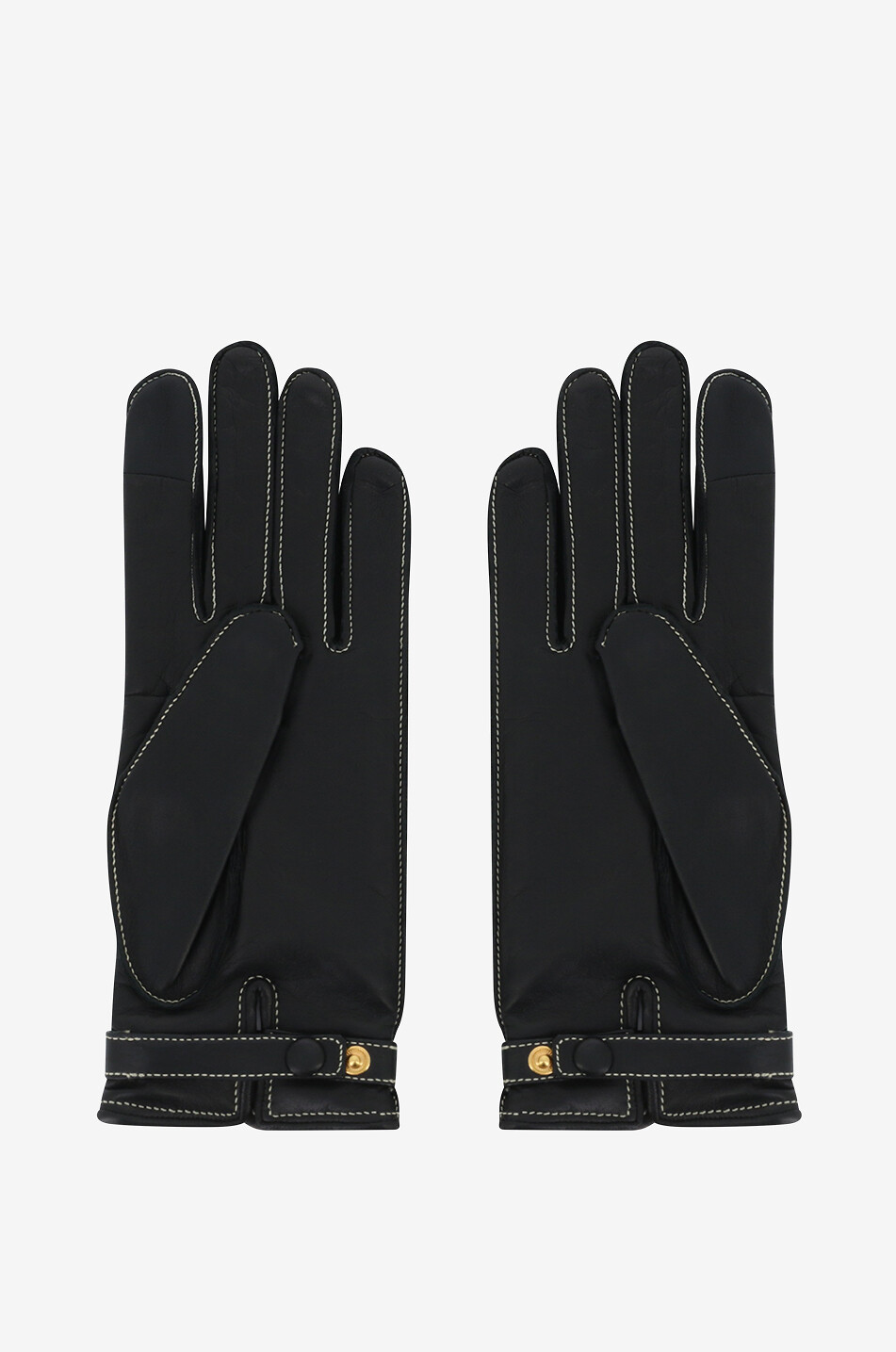 Cashmere lined nappa leather gloves - SERMONETA GLOVES - BLACK