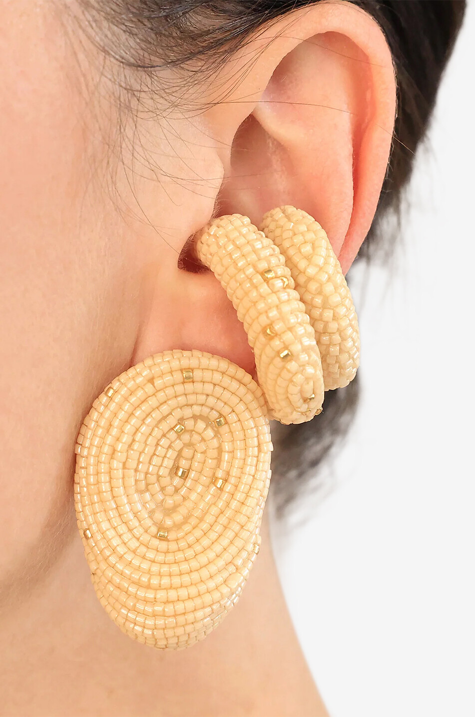 SUSANA VEGA Boucles d'oreilles asymértriques Nully Femme BLANC CASSE 3