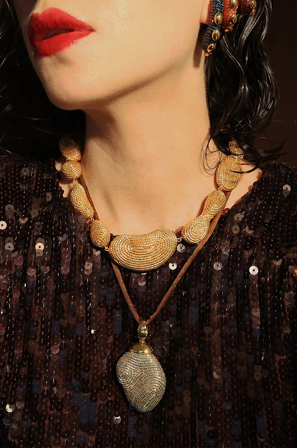 SUSANA VEGA Anhänger aus Glasperlen Cor Damen CREMEFARBEN 3