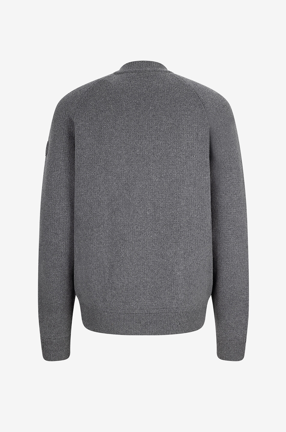 MONCLER Pull à col rond en laine et cachemire gratté Homme GRIS 2