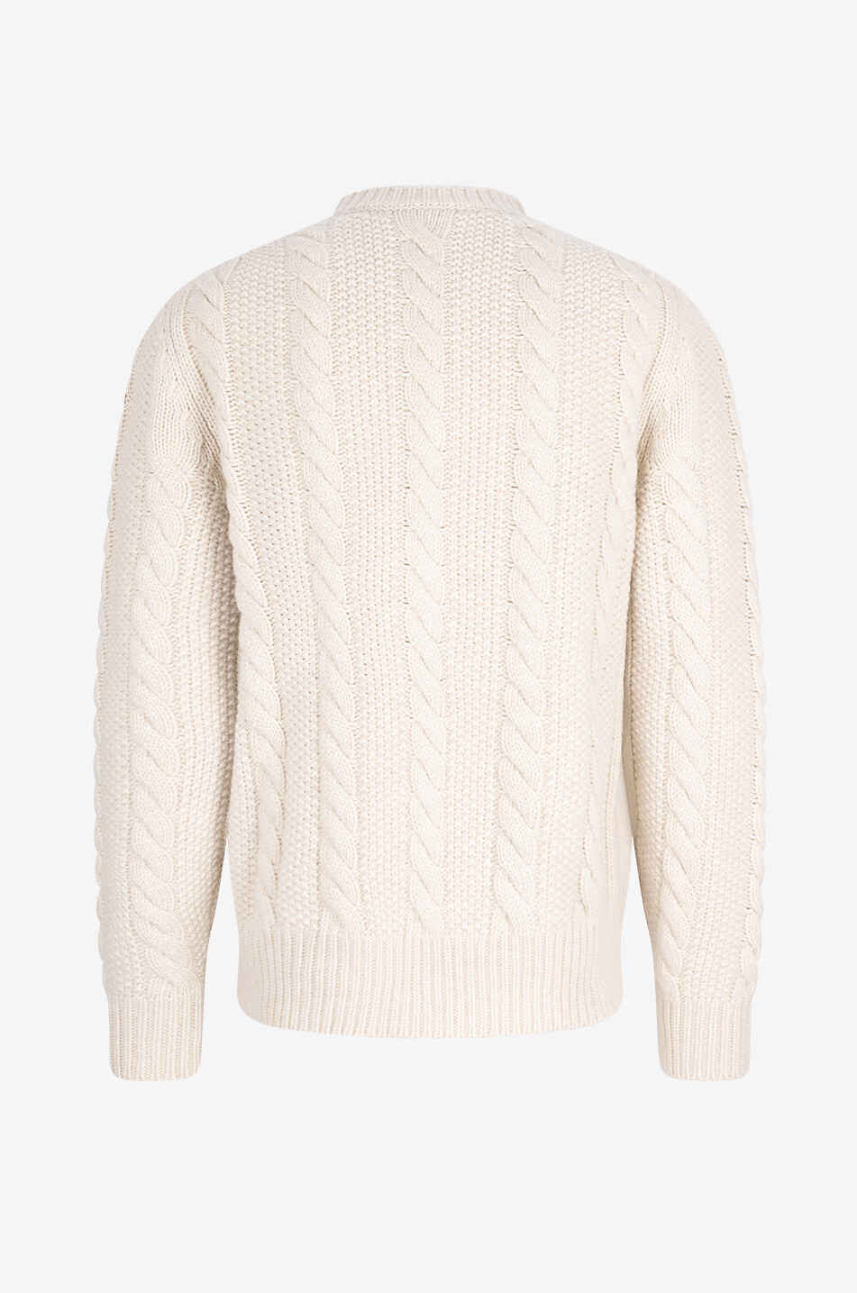 MONCLER Pull torsadà à col rond en laine et cachemire Homme MARRON CLAIR 2