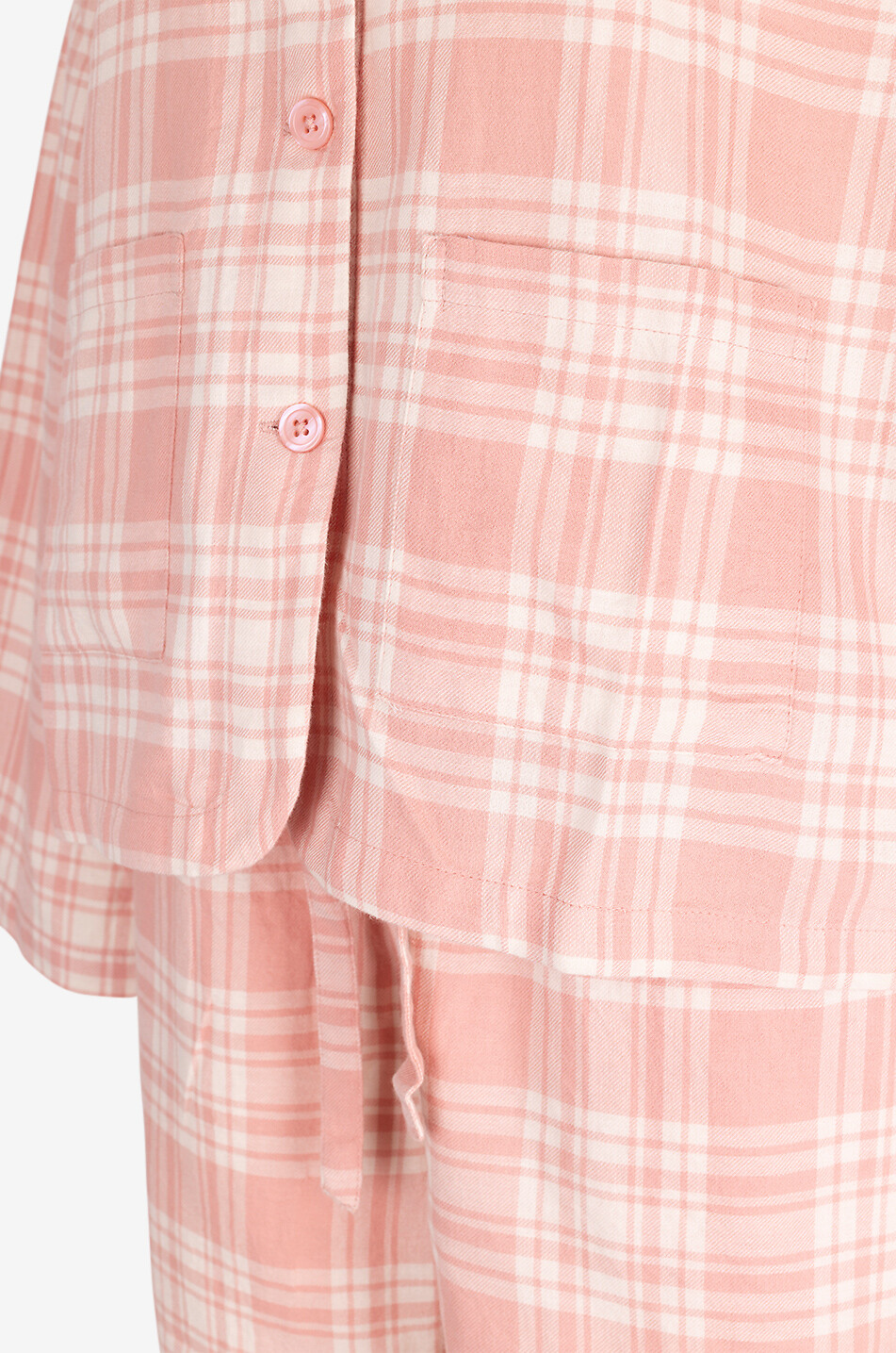 SKIN Checked organic cotton pyjama set Women LIGHT PINK 4