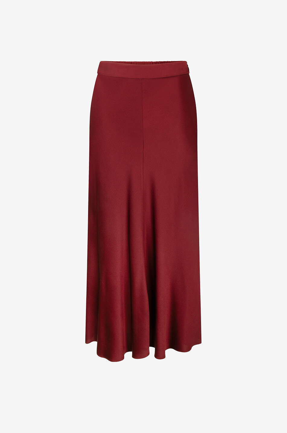 Jupe longue en satin de soie