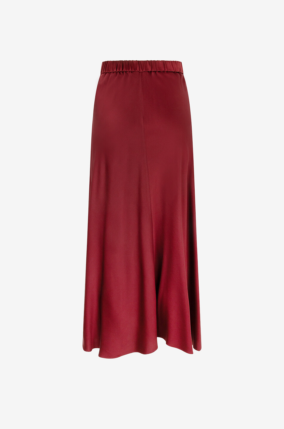 Jupe longue en satin de soie