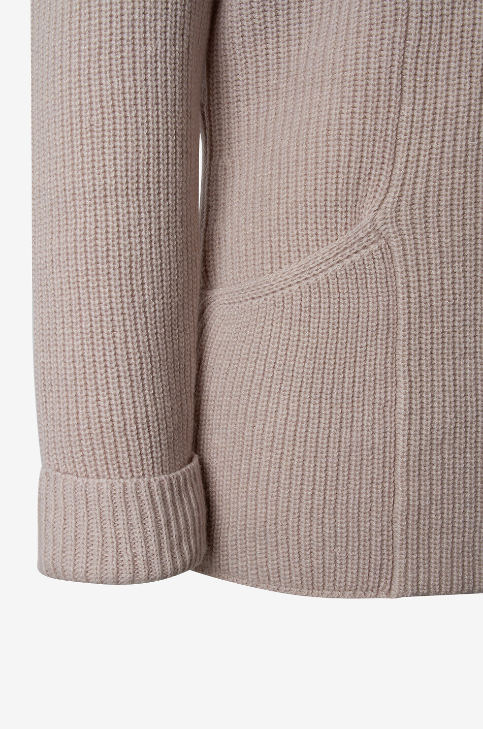 Cardigan en maille anglaise en laine vierge et soie