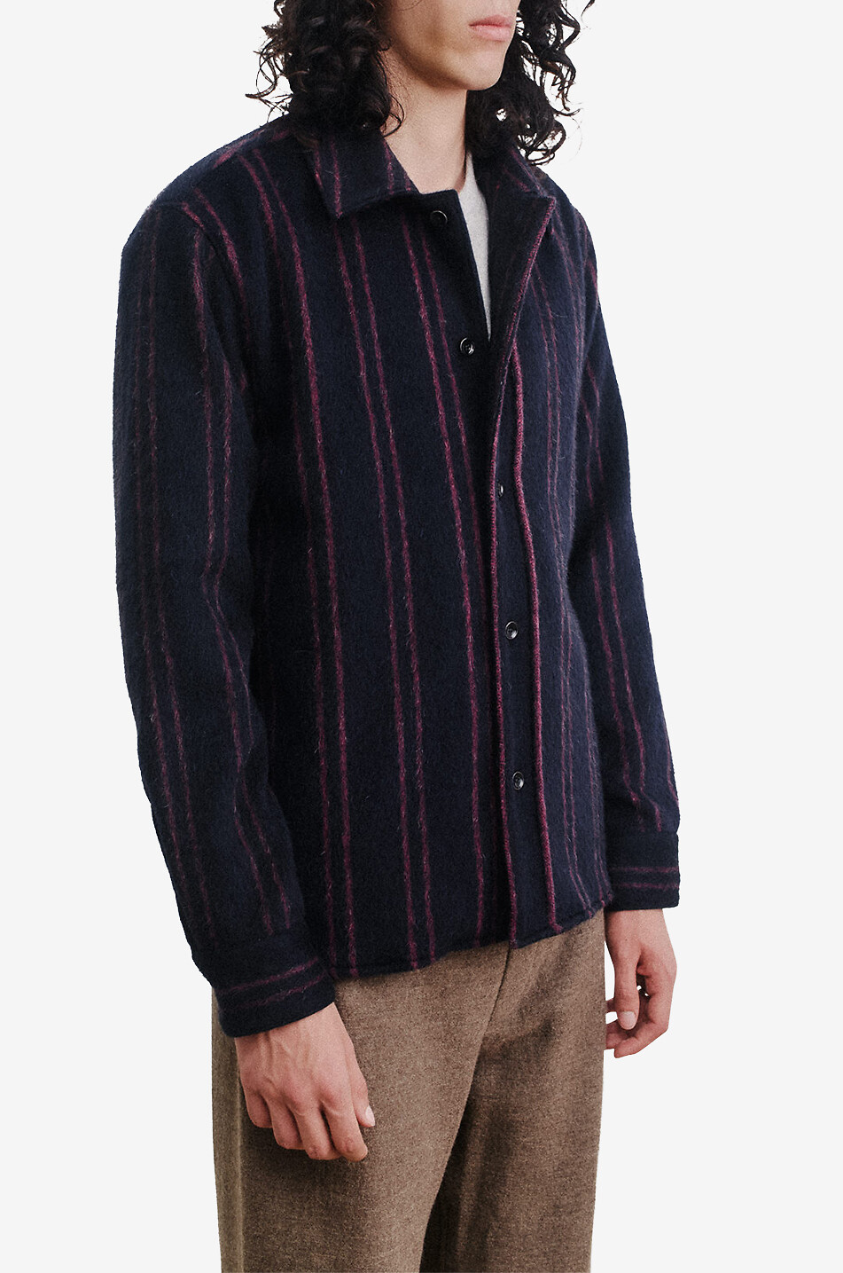 A KIND OF GUISE Langärmelige Hemdjacke aus Wolle und Mohair Cullu Herren DUNKELBLAU 3