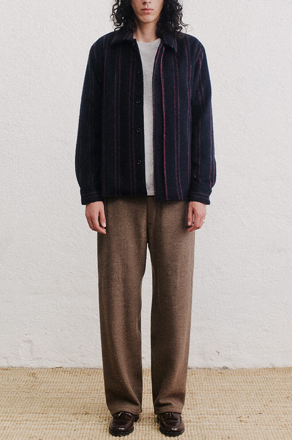 A KIND OF GUISE Langärmelige Hemdjacke aus Wolle und Mohair Cullu Herren DUNKELBLAU 4