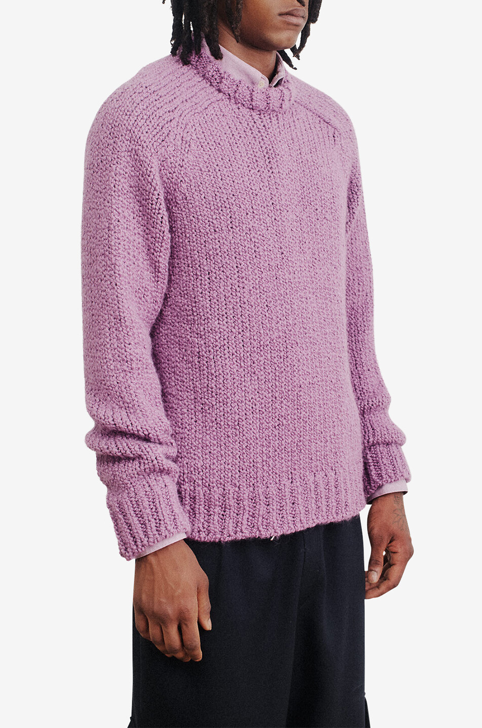 Chachani alpaca wool and virgin wool round-neck jumper