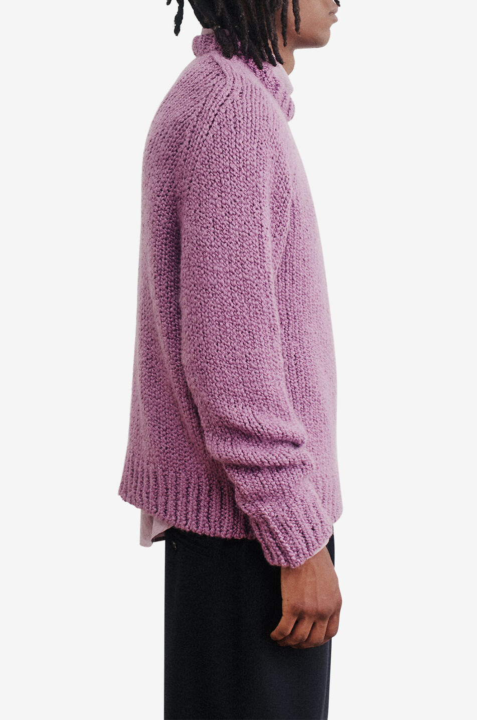 Pull à col rond en laine d'alpaga et laine vierge Chachani