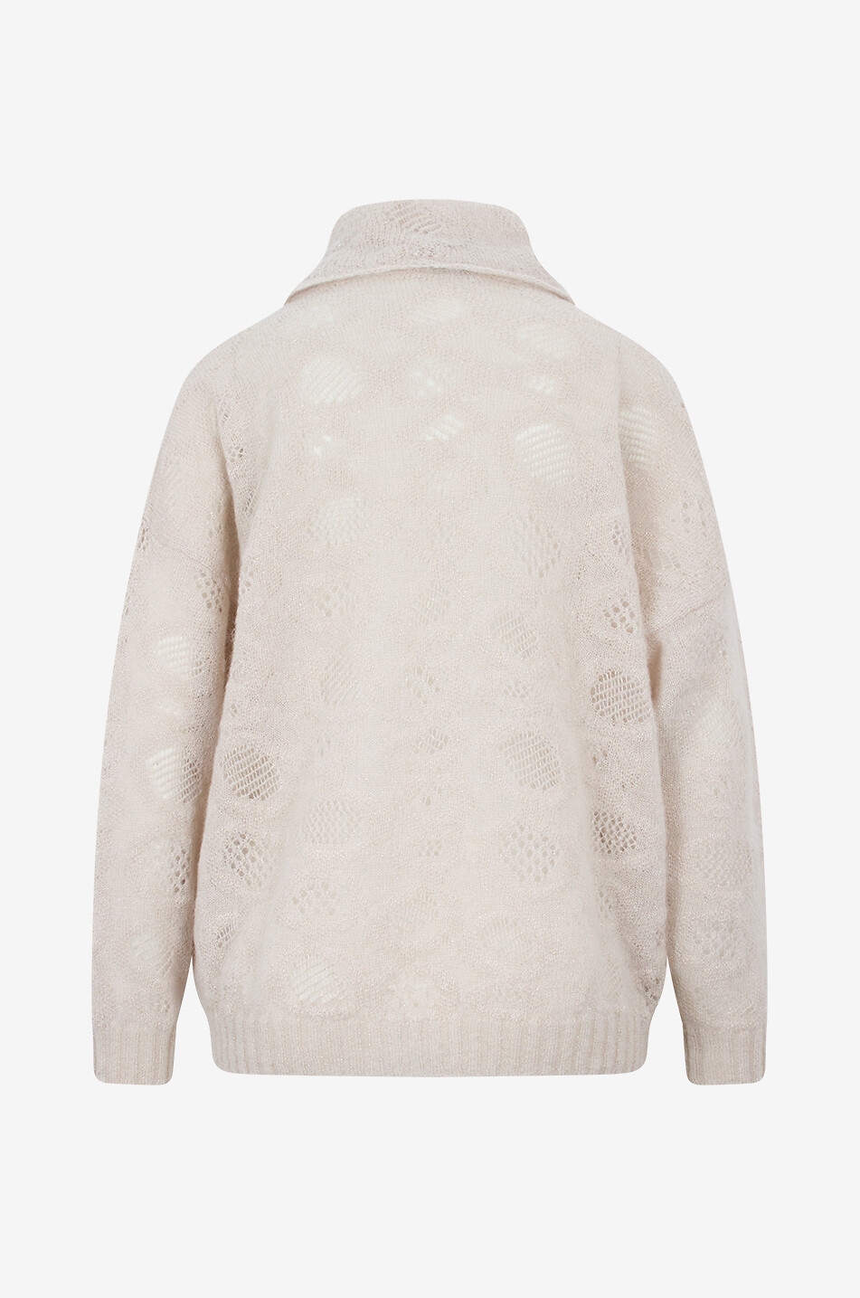 Mohair alpaca wool and viscose high-neck jumper
