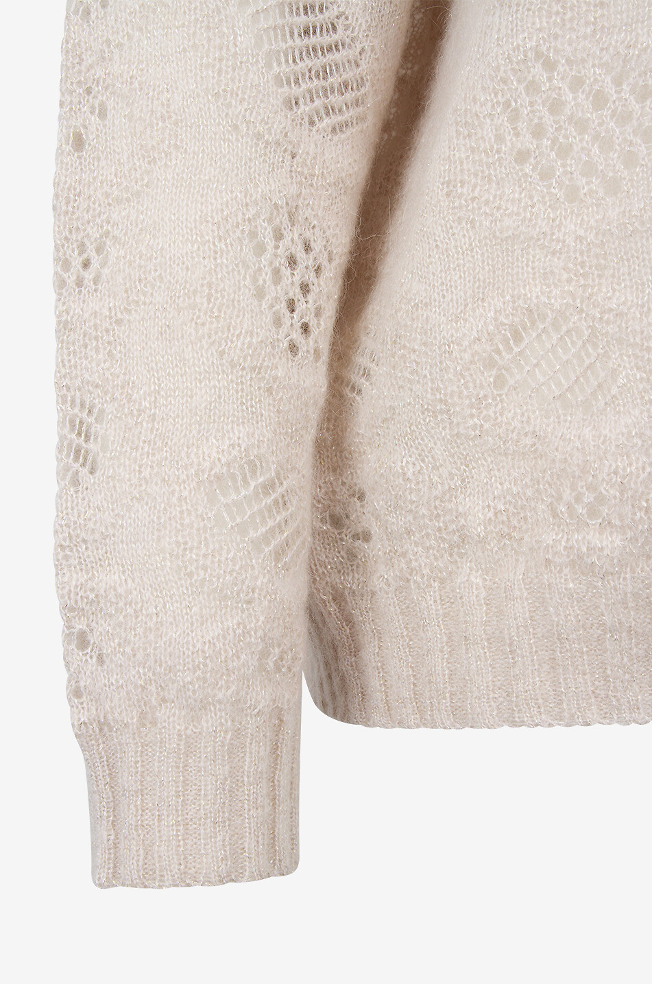 Mohair alpaca wool and viscose high-neck jumper