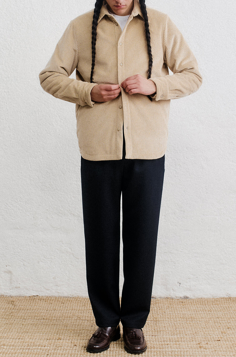 A KIND OF GUISE Marani corduroy long-sleeved shirt jacket Men BEIGE 4