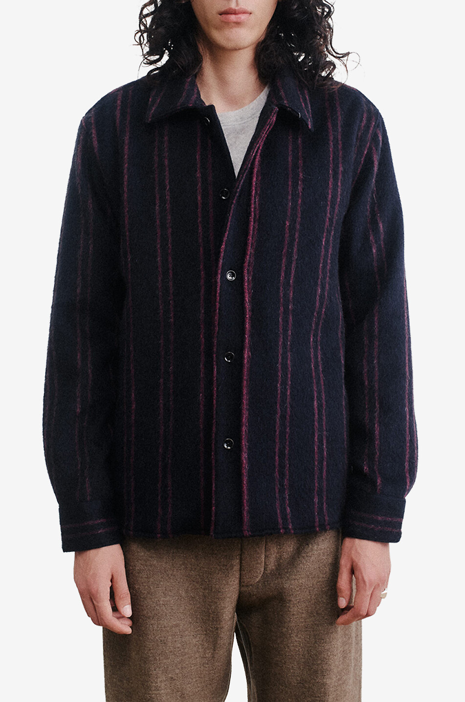 A KIND OF GUISE Langärmelige Hemdjacke aus Wolle und Mohair Cullu Herren DUNKELBLAU 2