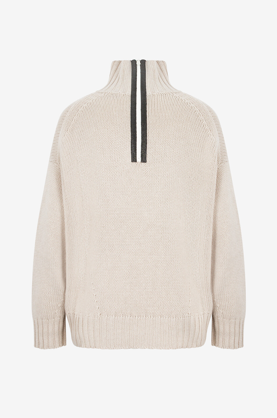 BRUNELLO CUCINELLI Monile stand-up collar boxy jumper in cashmere Women BEIGE 2