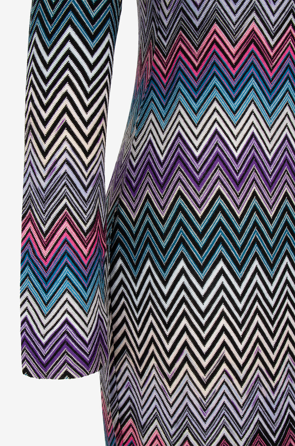 MISSONI Zig-zag jacquard long button-down cardigan Women BLUE 3